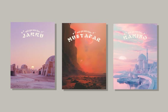 Star Wars Galaxy Postcard Set - Vintage Travel Art Prints - Etsy