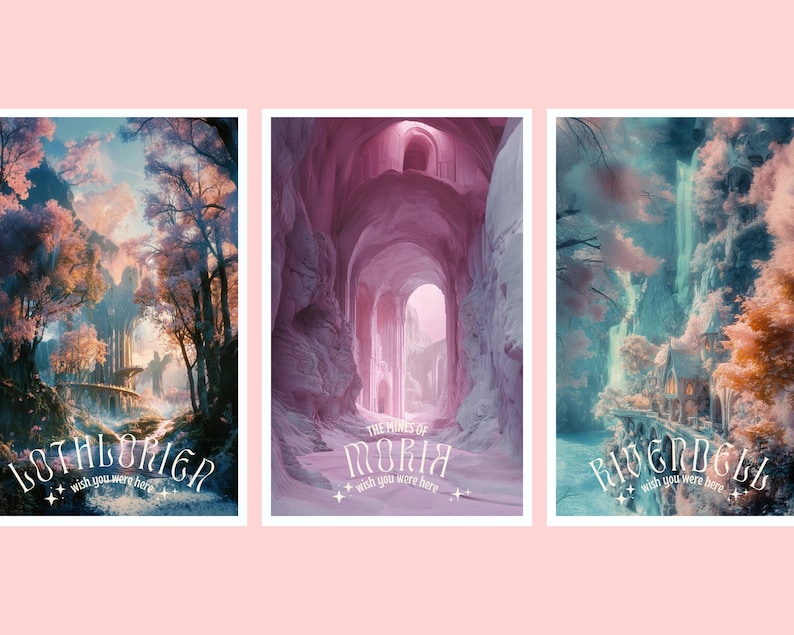 Lord of the Rings Postcard Set – Middle Earth Travel Art Prints - Etsy