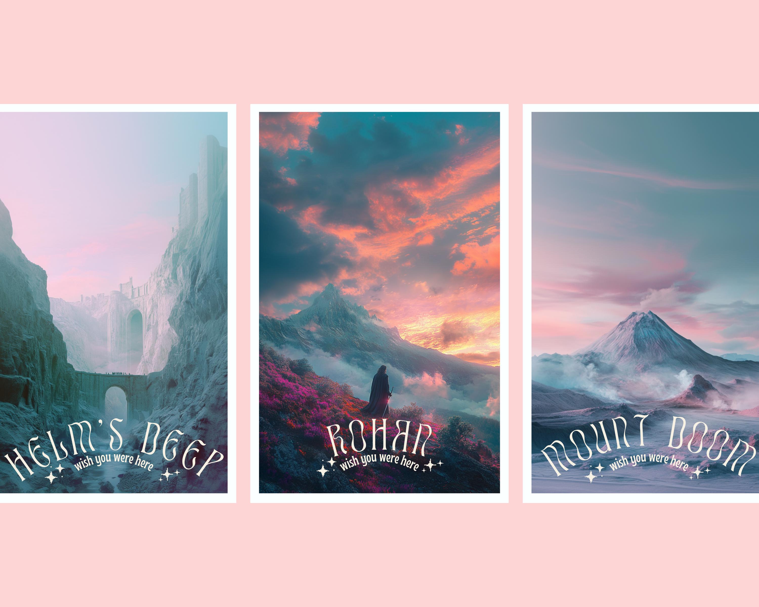 Lord of the Rings Postcard Set – Middle Earth Travel Art Prints - Etsy
