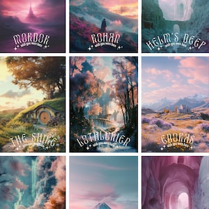 POSTKARTEN - Herr der Ringe Postkarten Set | Sci-Fi Postkarten zum Sammeln | Lotr Kunstdrucke | Postkarten im Vintage-Stil | Fantasie Fan Geschenk
