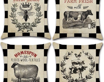 4 Pack Red Farm Xihomeli Vintage Farmhouse Animal Pillow Covers Red Buffalo Plaids Country Farm Rooster Pig Cow Sunflower Cotton Linen Pillow Case Cushion Cover 18 x 18 Set of 4 Farm Decorations 4 Pack Red Farm Xihomeli Vintage Farmhouse Animal Pillow Covers Red Buffalo Plaids Country Farm Rooster Pig Cow Sunflower Cotton Linen Pillow Case Cushion Cover 18 x 18 Set of 4 Farm Decorations