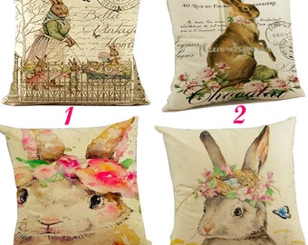 rabbit pillow cover