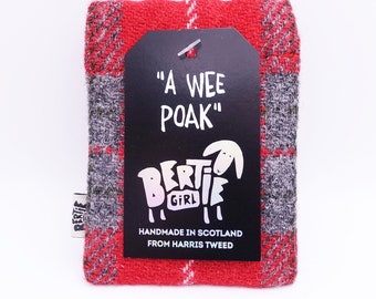 Coin Purse Flex Frame Handmade In Scotland UK From Harris Tweed Valentine Gift For Cards Coins Face Masks Sanitiser Lipstick Tissues