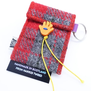 Handy Wee Thingy Harris Tweed Keyring Key Fob, Stash Bag. Handmade In Scotland UK Small Gift Under 15 Boyfriend Girlfriend Valentine Gift