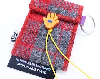 Handy Wee Thingy Harris Tweed Keyring Key Fob, Stash Bag. Handmade In Scotland UK Small Gift Under 15 Boyfriend Girlfriend Valentine Gift