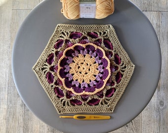 Passion For Flowers, Hexagon Motif Crochet Pattern