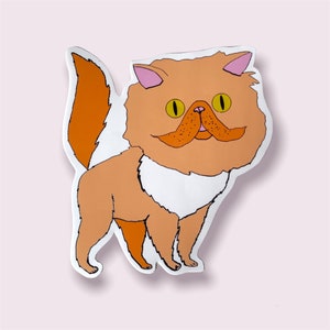 Persian Cat Vinyl Sticker, Sticker, Laptop Sticker, Journal Sticker, Cat Sticker, Cute, Water bottle sticker, Label, Decal, Cat