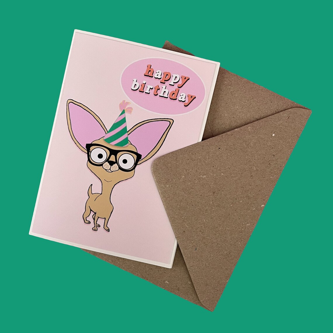 Chihuahua Birthday Card Dog Card Greeting Card Party Hat - Etsy