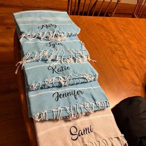 Personalized Beach Towel, Custom Embroidered 40x70&quot;  Towels, Personalized Gifts, Girls Trip, Bachelorette Favors, Wedding Custom Gifts