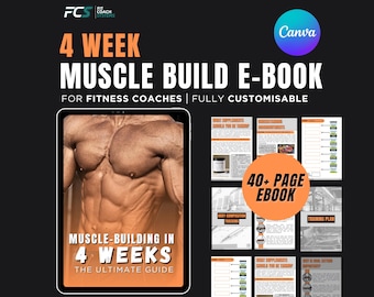 4 Week Muscle Building Ebook Template for Fitness Coaches (Canva PDF)