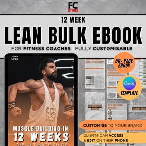 12 Week Muscle Building Ebook Template for Fitness Coaches (Canva PDF)