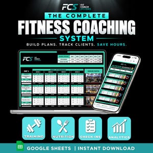 Ensemble de modèles de coachs sportifs : entraînement, nutrition, composition corporelle (feuilles Google)