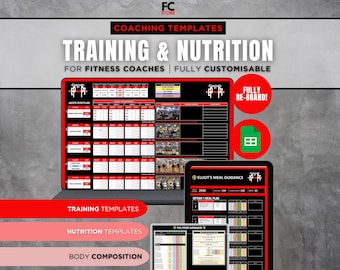 Trackers/modèles d'entraînement et de nutrition pour les entraîneurs personnels et les entraîneurs de fitness en ligne !