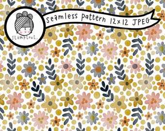 Watercolour flower bed Seamless pattern file repeating pattern