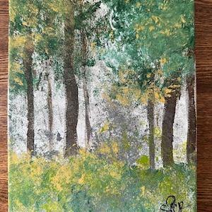 Acrylic Painting (8”-10” Stretched Canvas) “A Walk in the Woods”