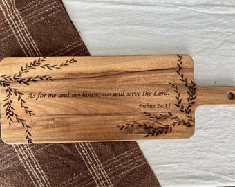 Gift for Her, Cutting Board , Christian Wedding Gift, Housewarming Gift, Bible Verse, Scripture, Religious Gift, Charcuterie Board