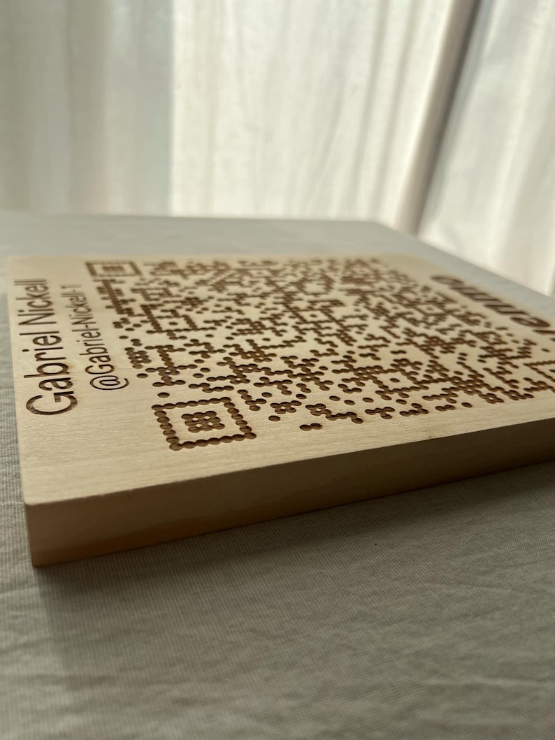 Engraved Wooden QR Code Sign, Business Payment, Social Media - Etsy