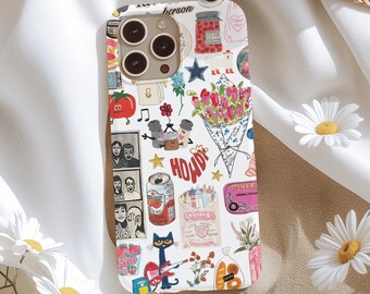 Spring Coquette Phone Case, Cute & Preppy Collage, Clean Girl Aesthetic, Trendy Bookish Case, iPhone 16 15 14 13 12 11 X Samsung S23 22 21