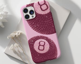Pink 8 Ball Phone Case, Y2K Cute Collage Case, Trendy Vintage Aesthetic, Cool Retro Coquette, iPhone 16 15 14 13 12 11 X Samsung S23 S22 S21