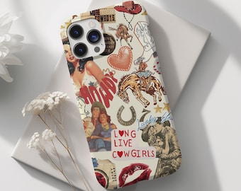 Coastal Cowgirl, Western Collage Phone Case, Cowboy Southern Coquette Aesthetic, Cute & Trendy Wild West, iPhone 16 15 14 13 12 11 X Samsung