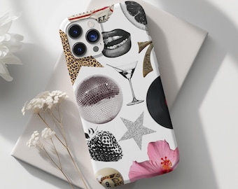 Leopard Print Phone Case, Cool Mirrorball, 8 ball, Martini Phone, Floral & Fruit, Cute Trendy Aesthetic iPhone 16 15 14 13 12 11 X Samsung