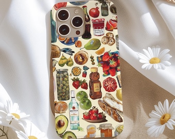 La Dolce Vita, European Summer Phone Case, Vintage Food Collage, Food Phone Case, Cute Trendy Aesthetic, iPhone 16 15 14 13 12 11 X Samsung