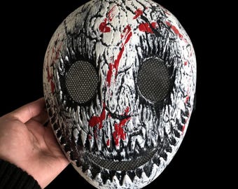 Creepy Skull Smile Mask – Blood Splatter Halloween Cosplay Prop