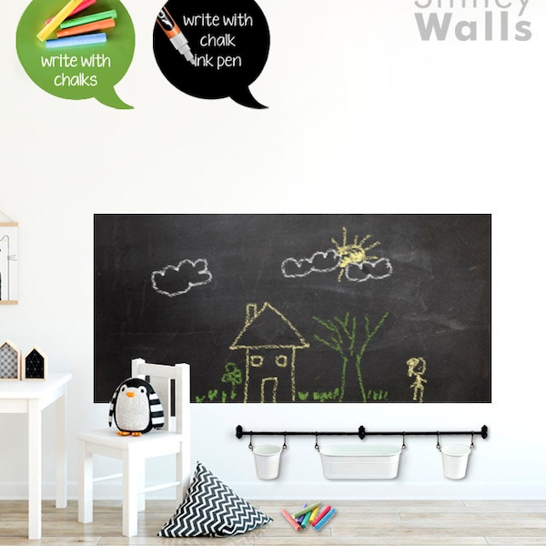 Chalkboard Wall Decal, Chalkboard Wall Sticker,  Playroom Wall Decal, Kids Room Decor, Kids Room Wall Decor, Blackboard Wall Sticker