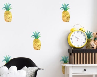 Pineapples Wall Decal, Pineapples Wall Sticker, Pineapples Pattern Wall Decal, Tropical Pineapples Wall Decor, Kids Room Nursery Wall Decals