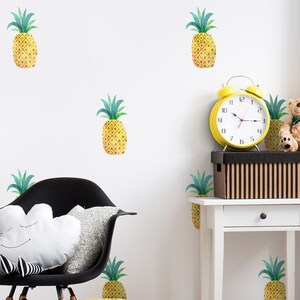 Pineapples Wall Decal, Pineapples Wall Sticker, Pineapples Pattern Wall Decal, Tropical Pineapples Wall Decor, Kids Room Nursery Wall Decals