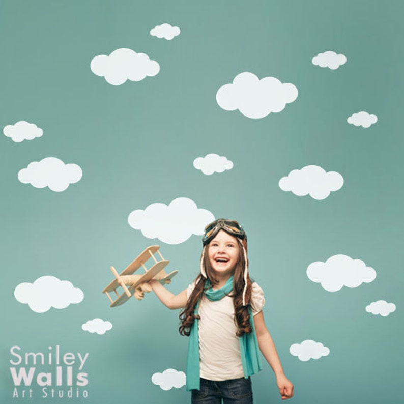 Clouds Wall Decal, Clouds Wall Sticker, Clouds Nursery Decal, Clouds Baby Room Decals, Cloud Wall Sticker, Cloud Wall Sticker Decor image 2