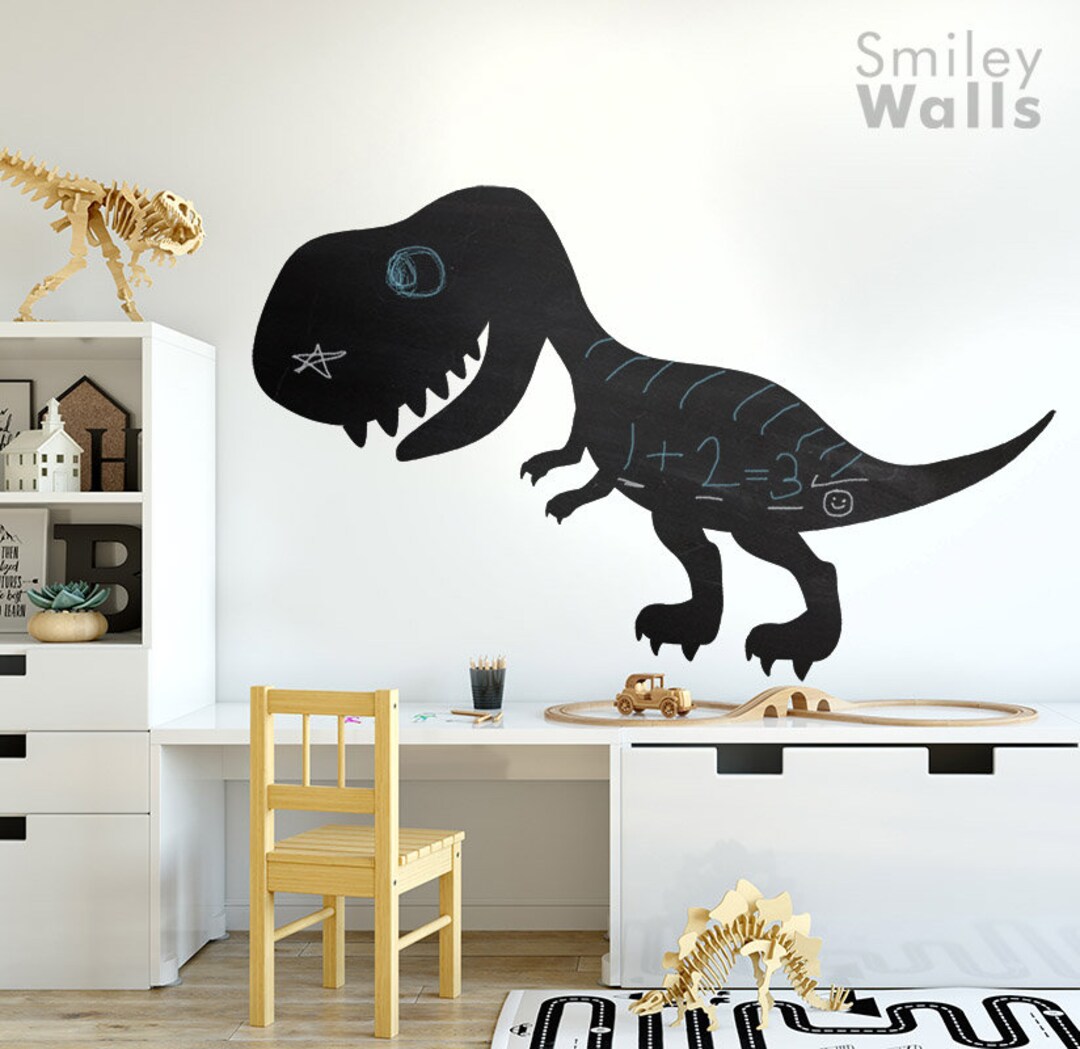 Dinosaur Chalkboard Wall Decal Dino Chalkboard Wall Decal Etsy