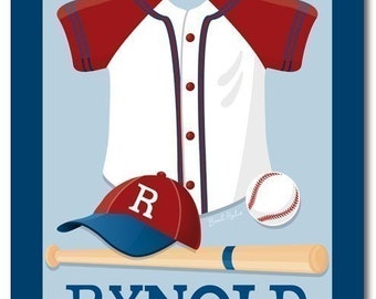 Sports Baseball Uniform Personalized Art Print