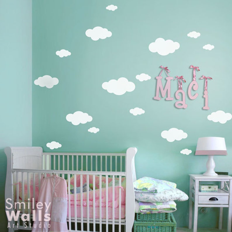 Clouds Wall Decal, Clouds Wall Sticker, Clouds Nursery Decal, Clouds Baby Room Decals, Cloud Wall Sticker, Cloud Wall Sticker Decor image 1