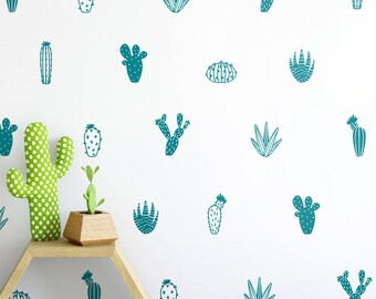 Modern Cactus Wall Decal, Cactus Wall Sticker, Cacti Wall Decor, Kids Room Decor, Nursery Kids Room, Cactuses Kids Room Decor