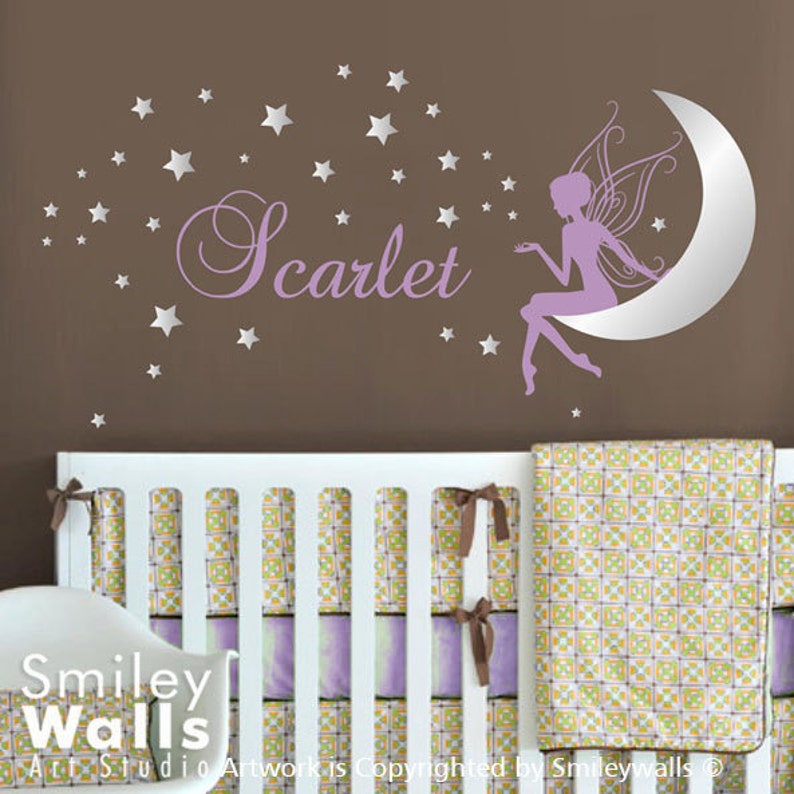 Fairy Wall Decal Fairy Wall Sticker for Nursery Fairy Stars Etsy