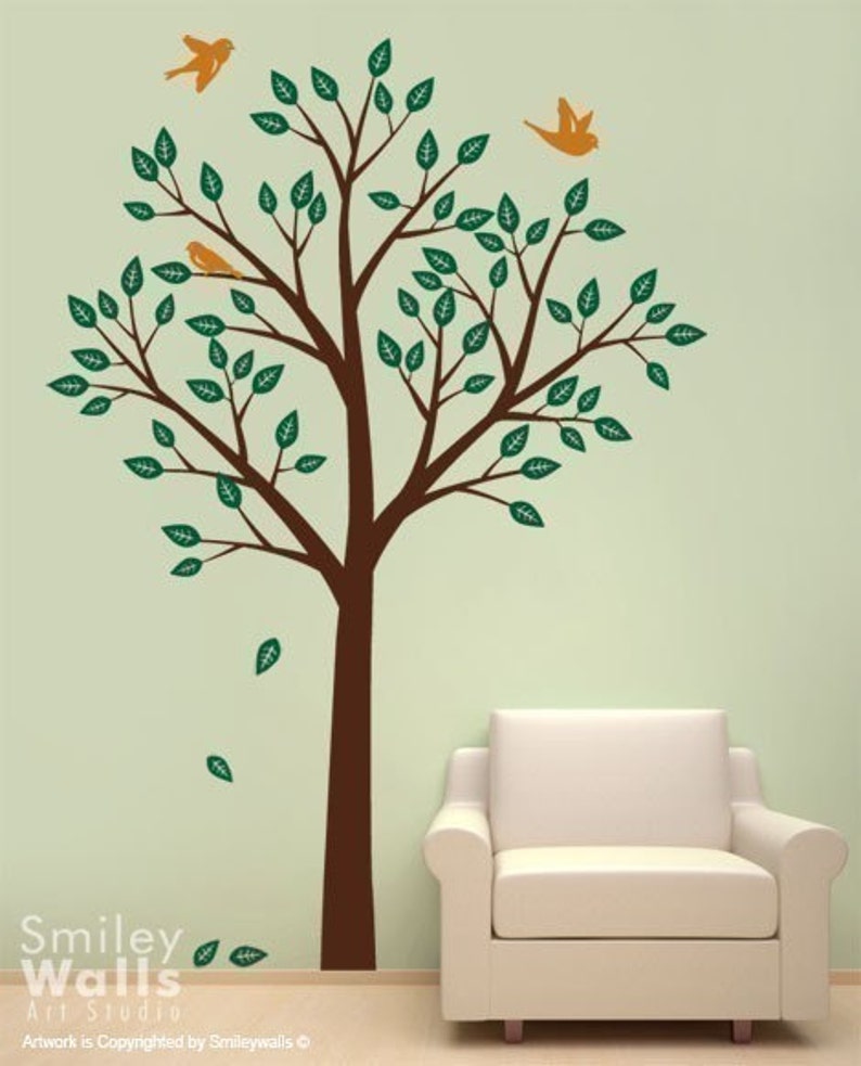 Tree and Birds Wall Decal Nursery Tree Wall Decal Tree Wall Etsy