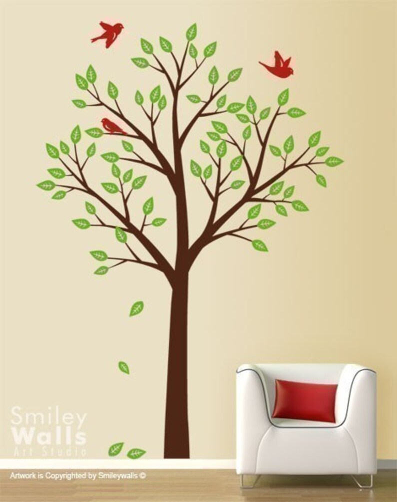 Tree and Birds Wall Decal Nursery Tree Wall Decal Tree Wall Etsy