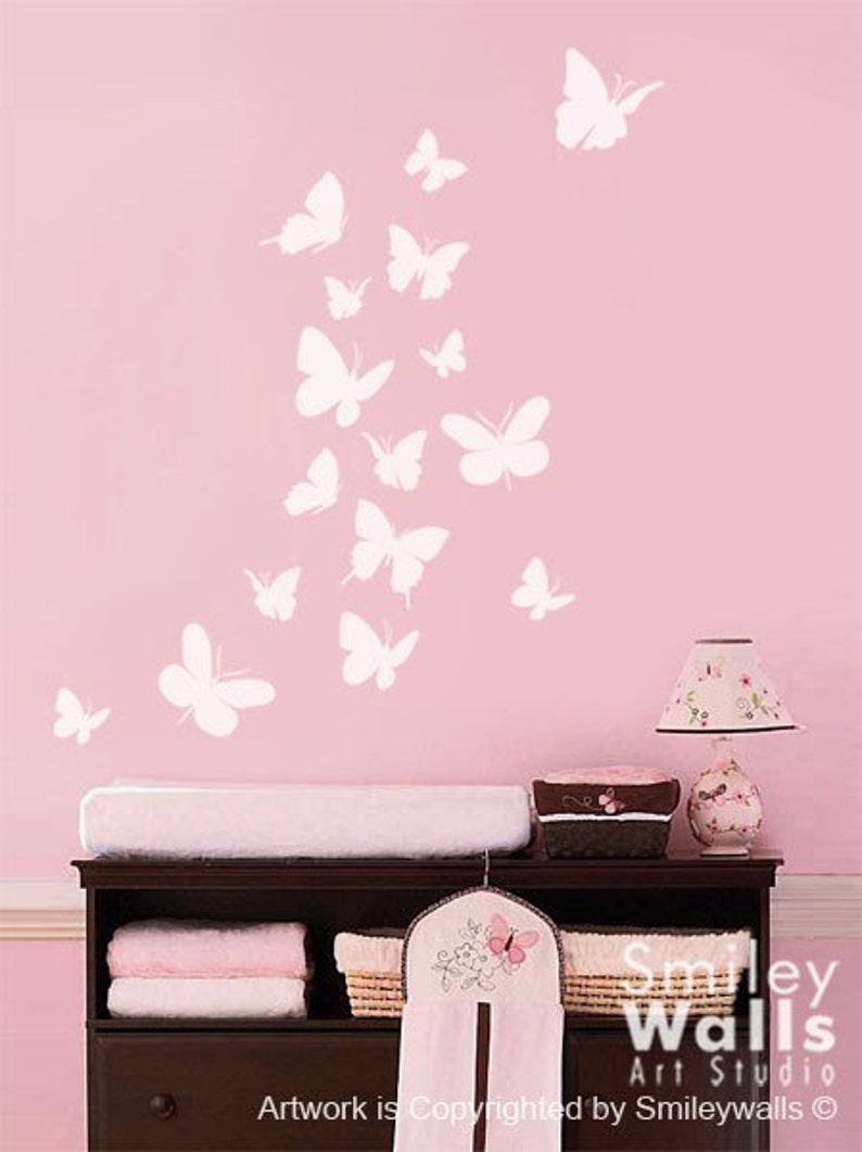 Butterflies Wall Decal Set of 16 Butterflies Wall Decal Etsy