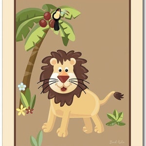 Set of 4 Art Prints 8x10 Safari Jungle Animals image 5