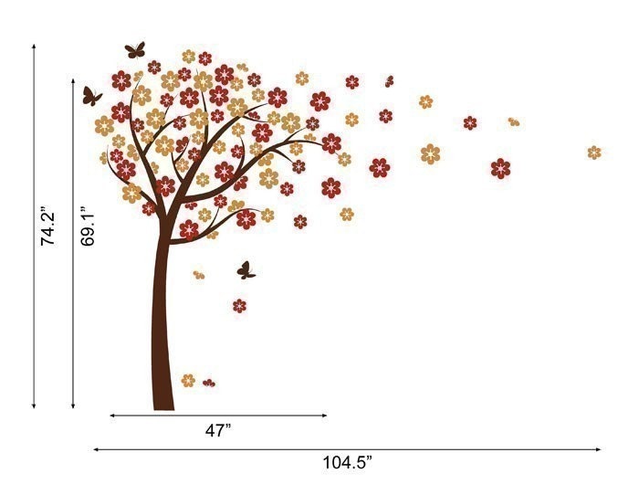 Cherry Blossom Wall Decal Flower Tree Wall Decal Blooming Etsy UK