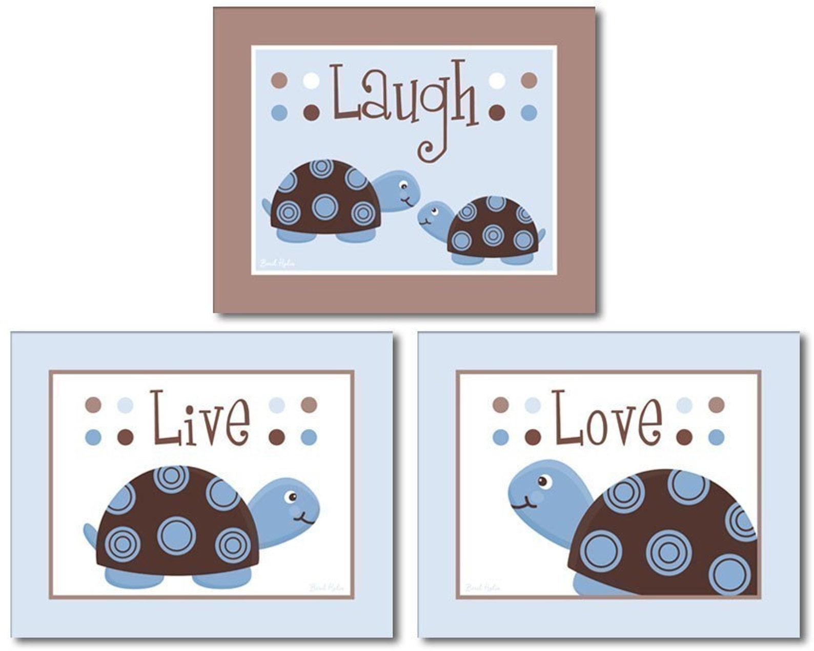 Nursery Prints Turtles Nursery Wall Art Prints Mod Turtles Etsy