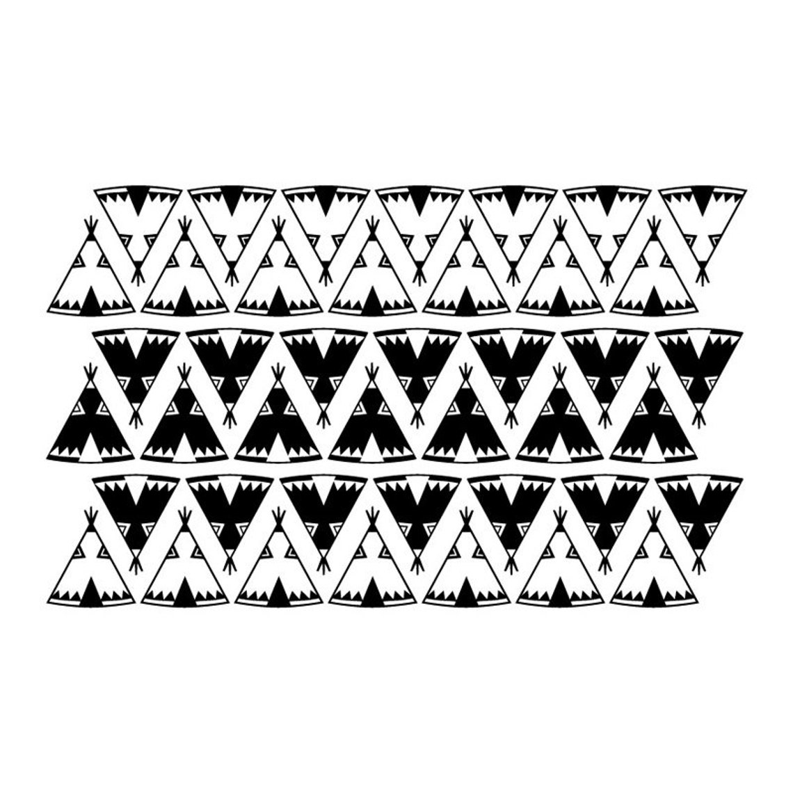 Teepee Wall Decal Teepee Wall Sticker Teepee Pattern Wall - Etsy