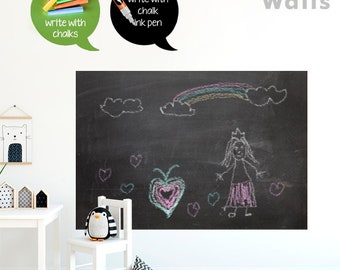 Chalkboard Wall Decal, Playroom Chalkboard Wall Sticker, Kids Room Wall Decor, Chalkboard for Kids, Blackboard Wall Sticker