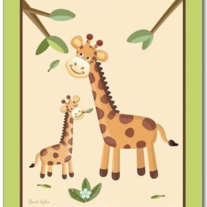 Set of 4 Art Prints 8x10 Safari Jungle Animals image 4