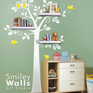 Children Wall Decal Shelf Tree Wall Decal, Tree Wall decal, Shelving Tree Wall Decal, Nursery Decal Wall Sticker, Shelves Tree Decal Sticker image 2