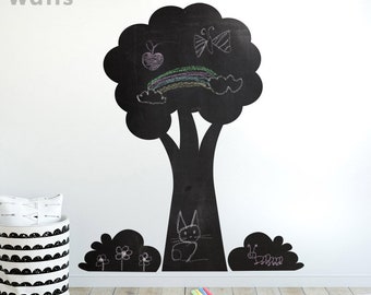 Boom krijtbord muursticker, boom krijtbord muur sticker, speelkamer muur sticker, kinderkamer decor, kids kamer muur decor, schoolbord sticker