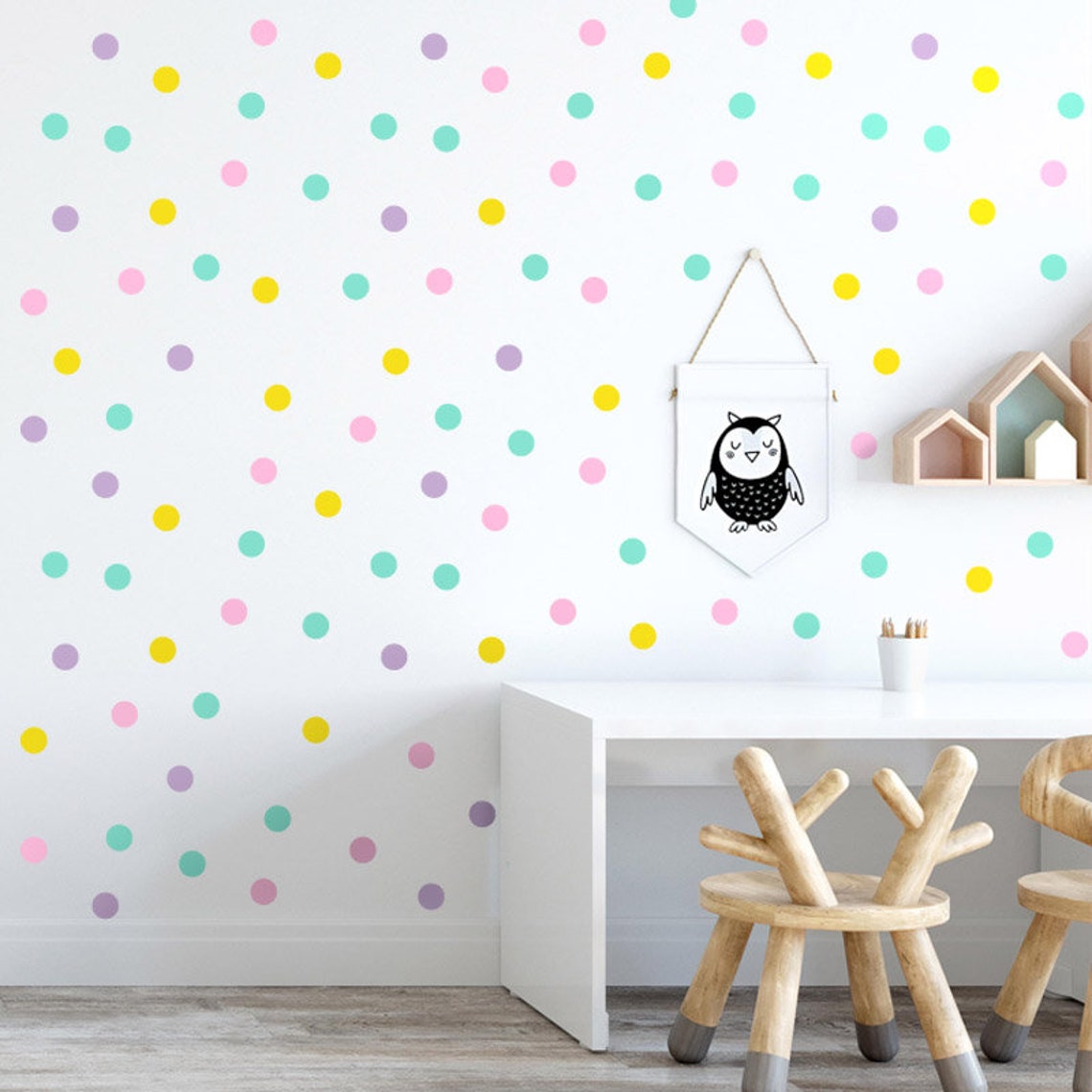 Polka Dots Wall Decal Dots Wall Decal Confetti Wall Sticker Etsy
