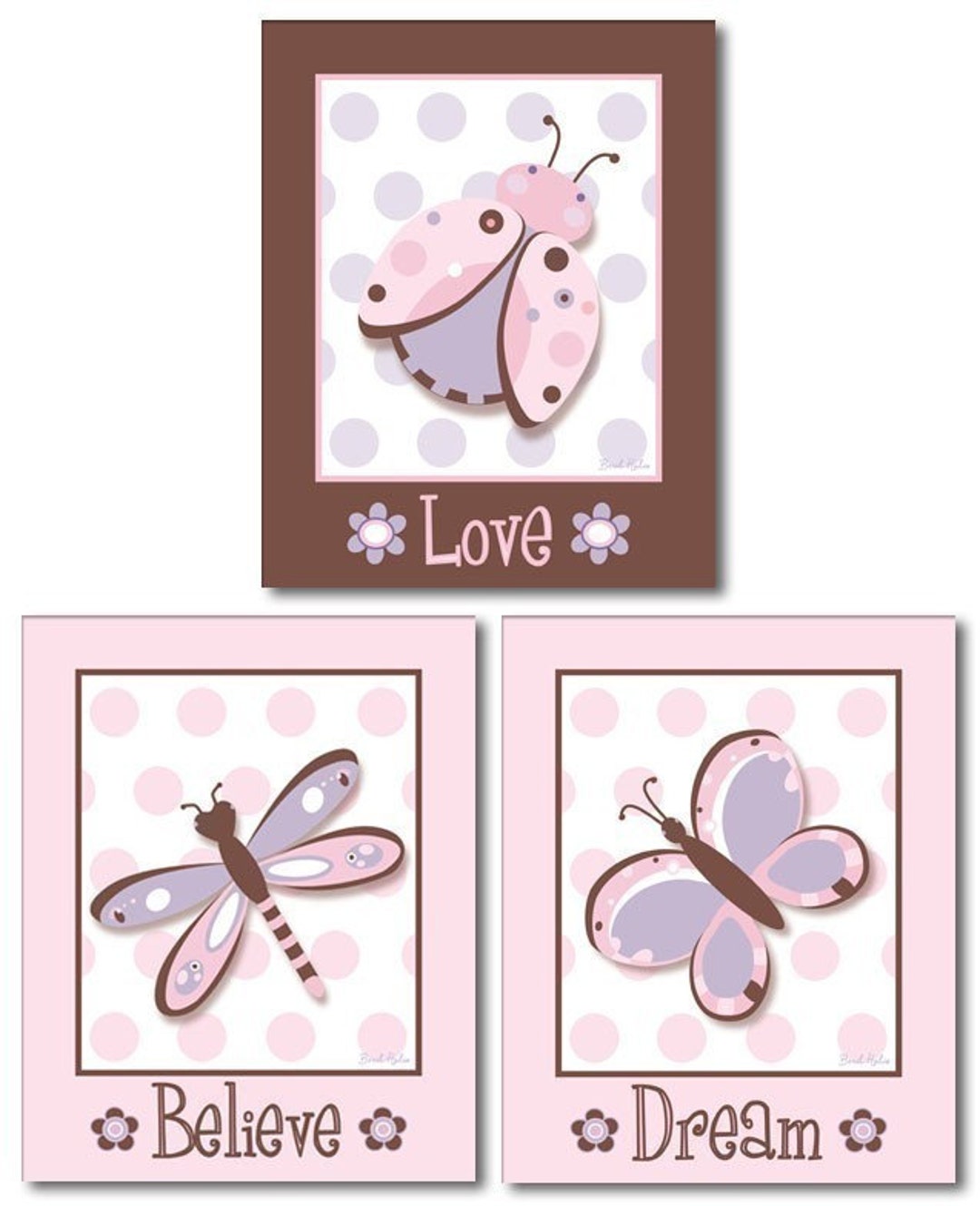 Nursery Wall Art Ladybug Wall Art Butterflies Wall Art Etsy