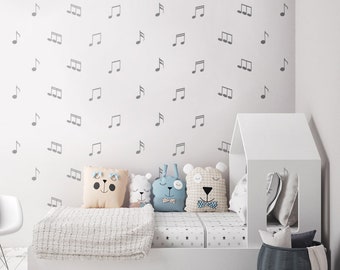 Notes Wall Decal, Notes Wall Sticker, Musical Notes Pattern Wall Decal, Notes Wall Decor, Kids Room Nursery Wall Decals, Notes Decor